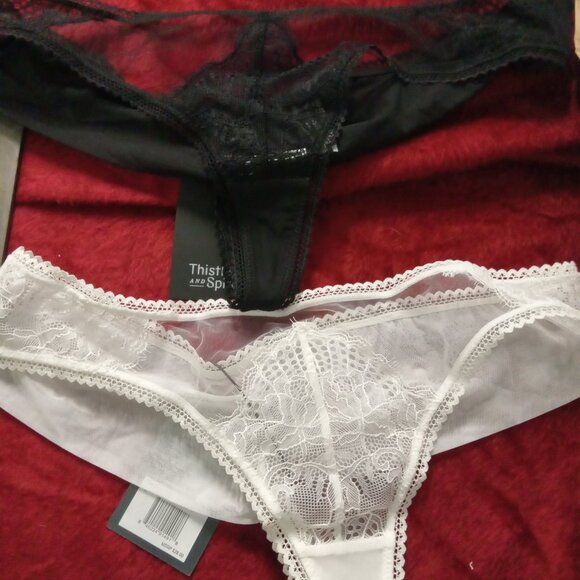 Thistle and Spire Mirage Ivory bra and panty set thong strapless convertible XL - Picture 4 of 4